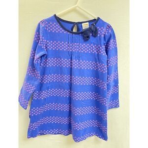 Gymboree Girls Long Sleeve A-line Dress Blue Floral Size 4T 100% Cotton